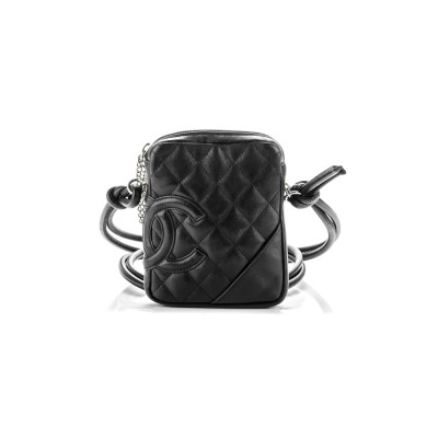 CHANEL MASTER CALFSKIN QUILTED SMALL CAMBON MESSENGER BLACK 176151 (15*13*3.5cm)